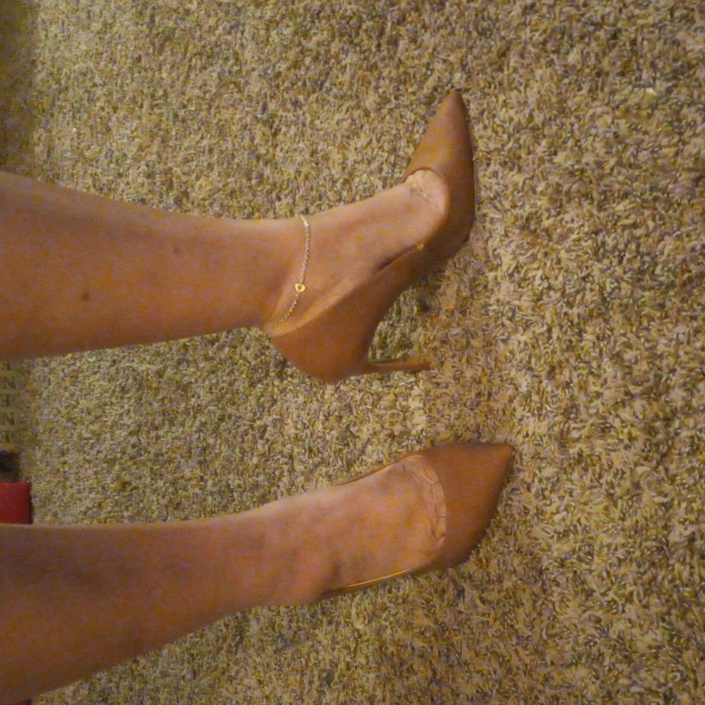 Brown high heels